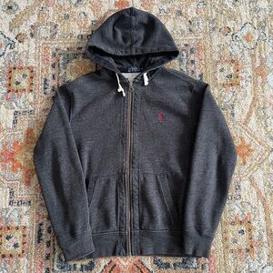 Ralph Lauren Men's Charcoal Zip-Up Hoodie